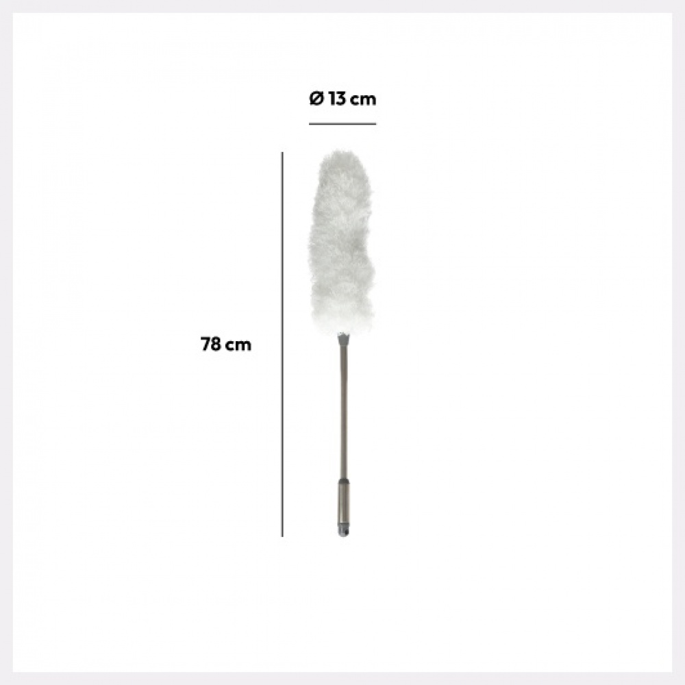 Dammvippa, Mikrofiber, PLUMEU, 76 cm, Vit / Silver i gruppen Förvaring / Städförvaring och sopsortering hos SmartaSaker.se (40371)