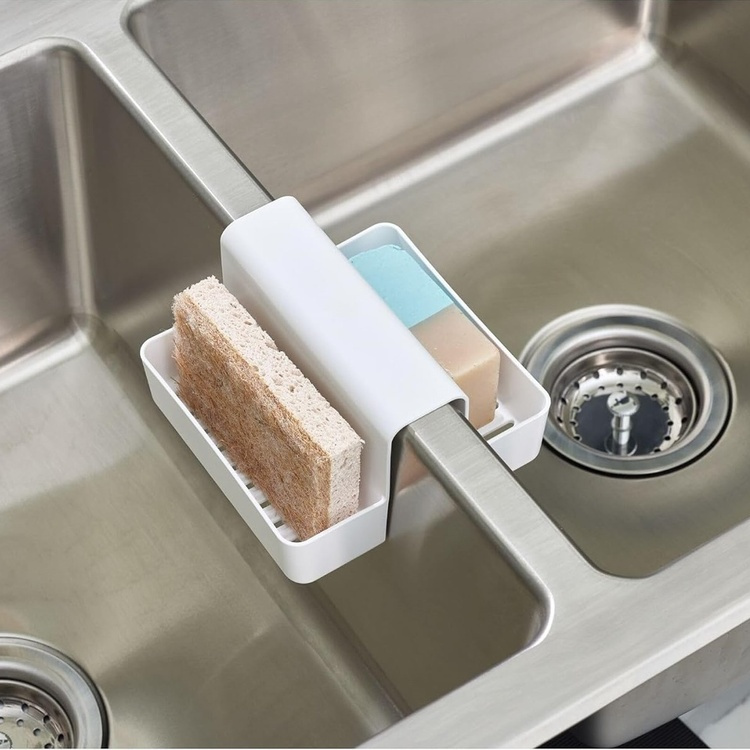 Disbänksförvaring av återvunnen plast, ID RPET SINK SADDLE, 14,6 x 14 x H 9 cm, Vit i gruppen Förvaring / Köksförvaring / Diskställ och diskbänk hos SmartaSaker.se (40378)