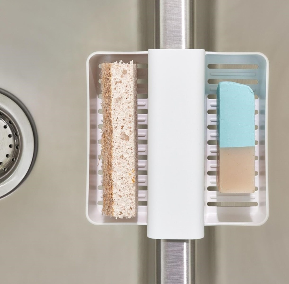Disbänksförvaring av återvunnen plast, ID RPET SINK SADDLE, 14,6 x 14 x H 9 cm, Vit i gruppen Förvaring / Köksförvaring / Diskställ och diskbänk hos SmartaSaker.se (40378)