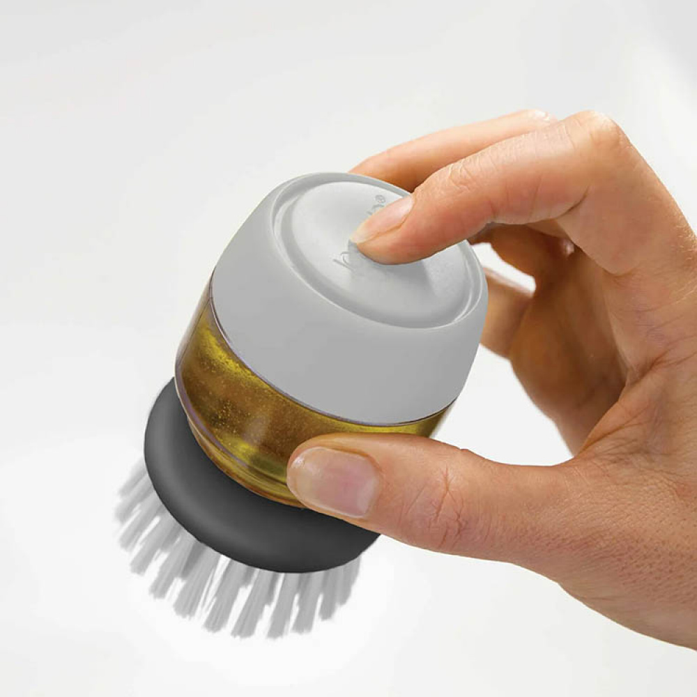 Diskborste med diskmedelsbehållare, PALM SCRUB, Joseph Joseph, Grå i gruppen Förvaring / Städförvaring och sopsortering / Städtrasor och borstar hos SmartaSaker.se (40384)