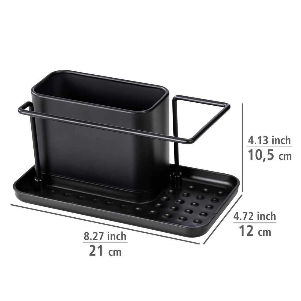 Diskbänksförvaring i metall, ORIO BLACK, 21 x 12 x H 10,5 cm, Svart i gruppen Förvaring / Köksförvaring / Diskställ och diskbänk hos SmartaSaker.se (40393)