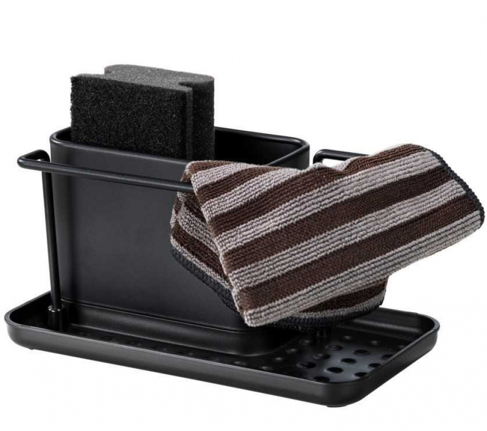 Diskbänksförvaring i metall, ORIO BLACK, 21 x 12 x H 10,5 cm, Svart i gruppen Förvaring / Köksförvaring / Diskställ och diskbänk hos SmartaSaker.se (40393)