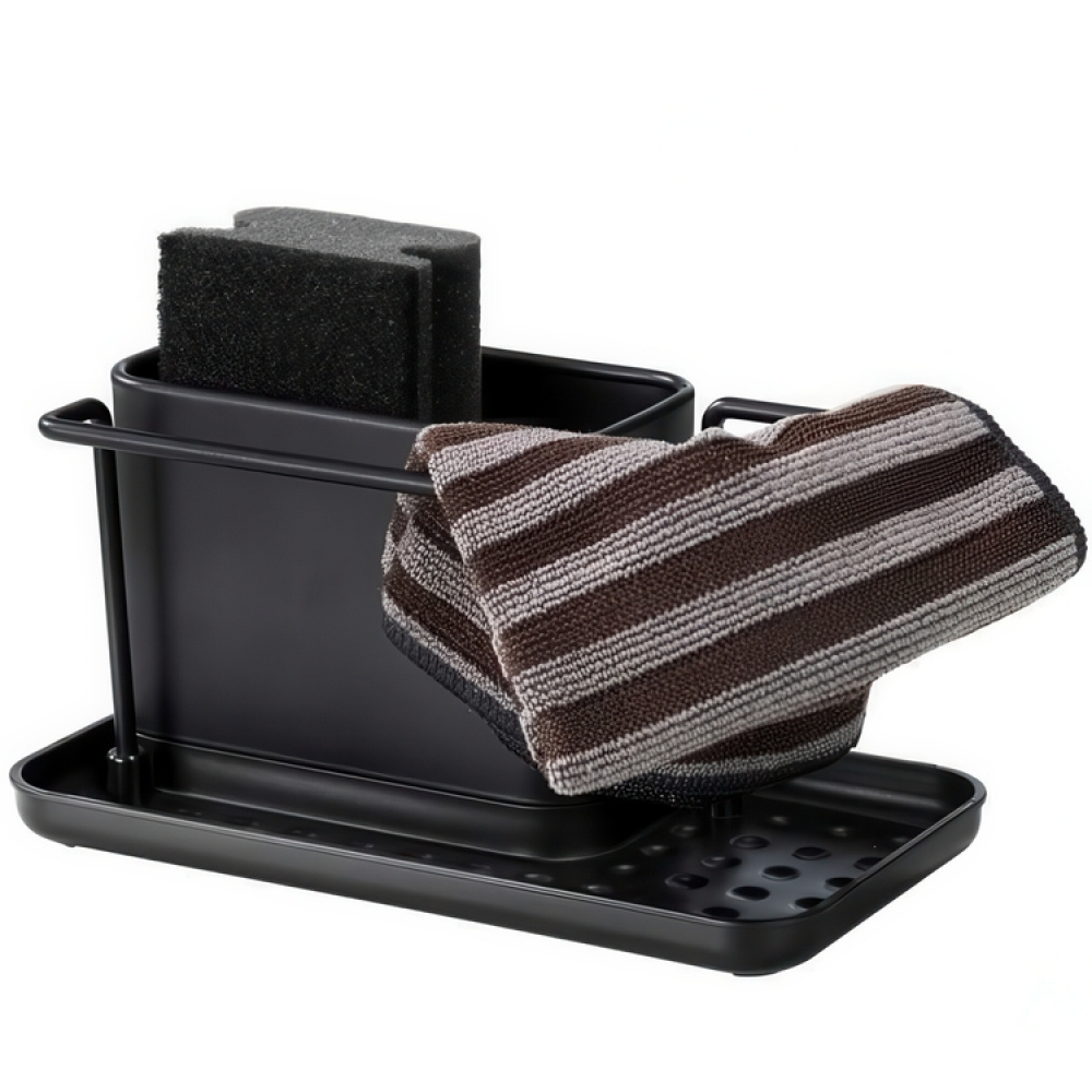 Diskbänksförvaring i metall, ORIO BLACK, 21 x 12 x H 10,5 cm, Svart i gruppen Förvaring / Köksförvaring / Diskställ och diskbänk hos SmartaSaker.se (40393)
