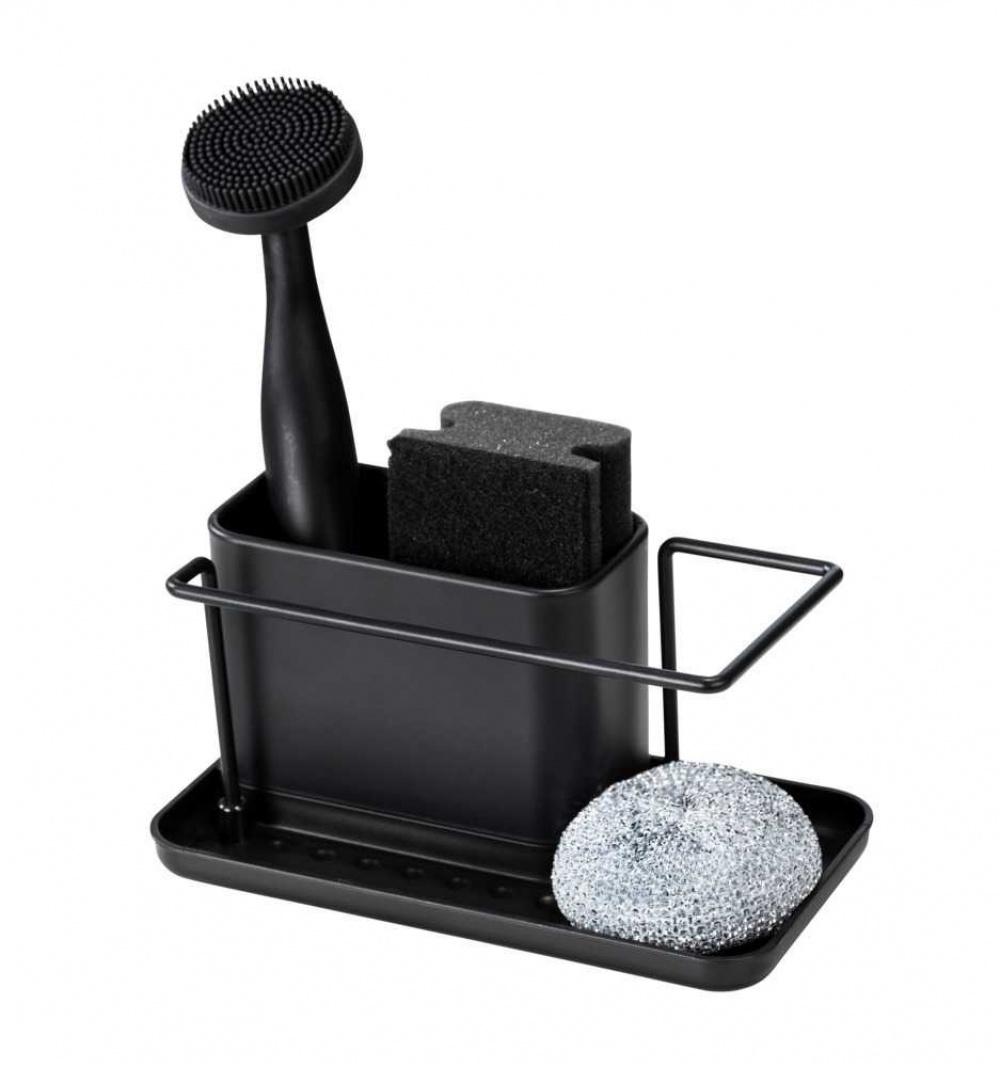Diskbänksförvaring i metall, ORIO BLACK, 21 x 12 x H 10,5 cm, Svart i gruppen Förvaring / Köksförvaring / Diskställ och diskbänk hos SmartaSaker.se (40393)