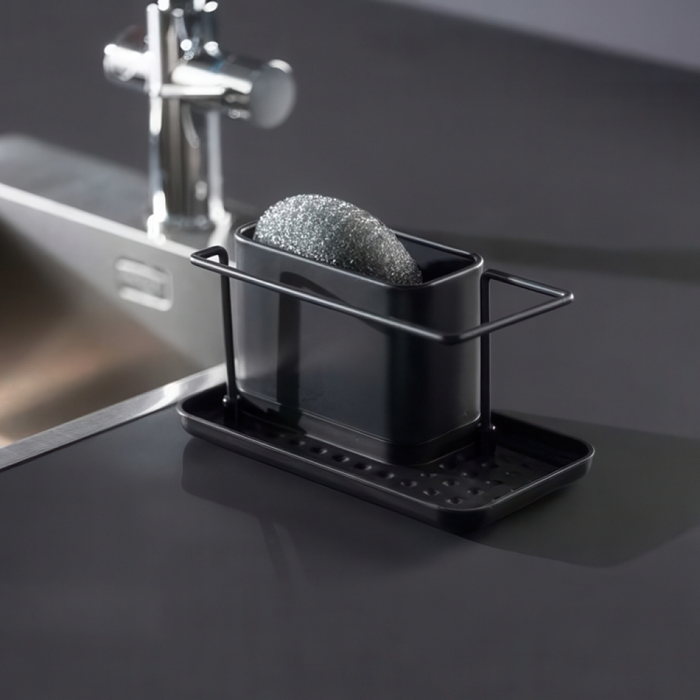 Diskbänksförvaring i metall, ORIO BLACK, 21 x 12 x H 10,5 cm, Svart i gruppen Förvaring / Köksförvaring / Diskställ och diskbänk hos SmartaSaker.se (40393)