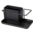 Diskbänksförvaring i metall, ORIO BLACK, 21 x 12 x H 10,5 cm, Svart Diskbänksförvaring i metall, ORIO BLACK, 21 x 12 x H 10,5 cm, Svart