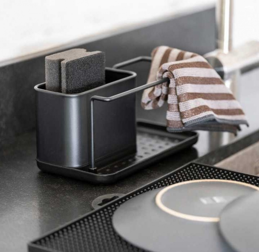 Diskbänksförvaring i metall, ORIO BLACK, 21 x 12 x H 10,5 cm, Svart i gruppen Förvaring / Köksförvaring / Diskställ och diskbänk hos SmartaSaker.se (40393)