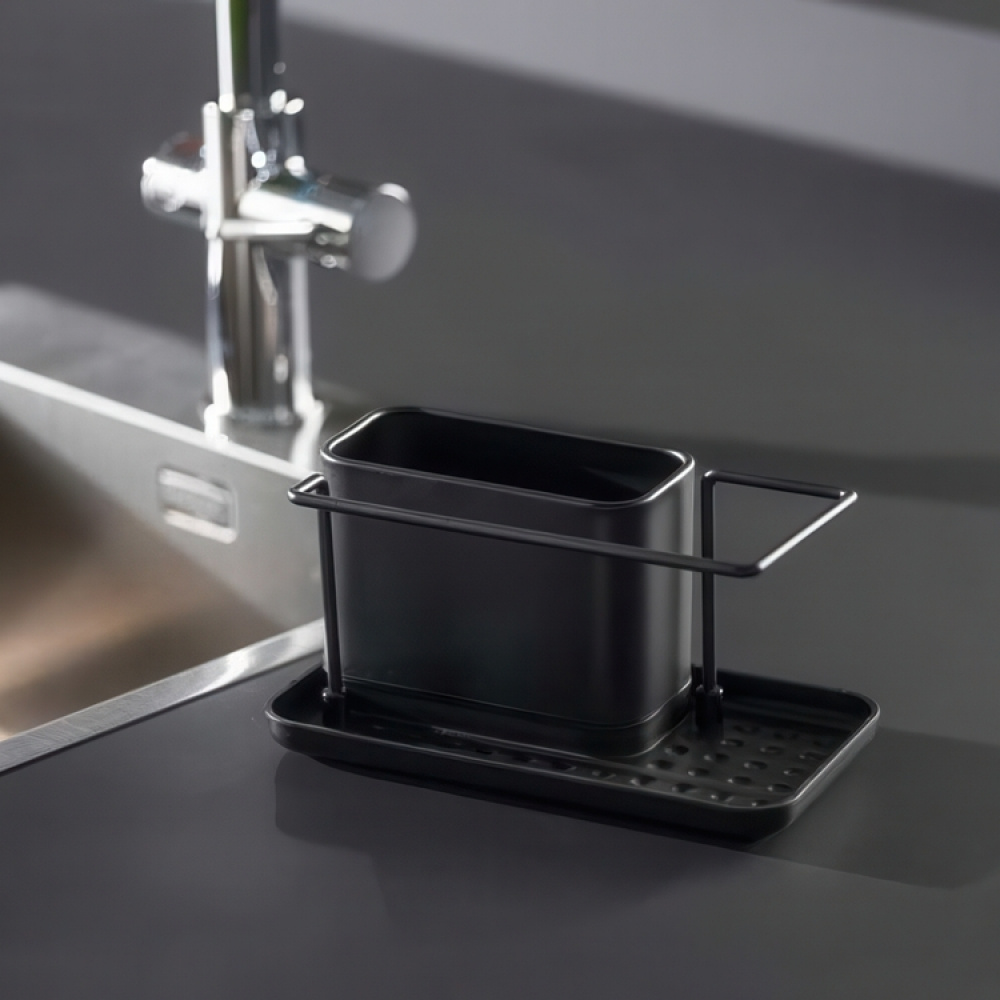 Diskbänksförvaring i metall, ORIO BLACK, 21 x 12 x H 10,5 cm, Svart i gruppen Förvaring / Köksförvaring / Diskställ och diskbänk hos SmartaSaker.se (40393)