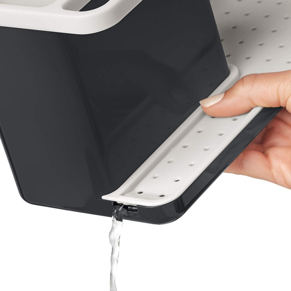 Diskbänksförvaring med diskmedelspump, SINKWARE ORGANISER, 23,5 x 11,5 x 22,5 cm, Vit / Mörkgrå i gruppen Förvaring / Köksförvaring / Diskställ och diskbänk hos SmartaSaker.se (40398)