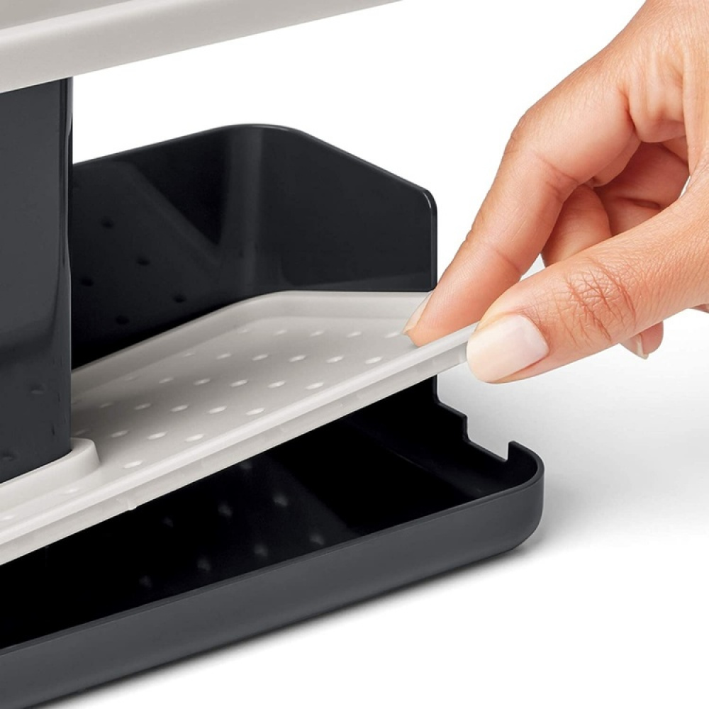 Diskbänksförvaring med diskmedelspump, SINKWARE ORGANISER, 23,5 x 11,5 x 22,5 cm, Vit / Mörkgrå i gruppen Förvaring / Köksförvaring / Diskställ och diskbänk hos SmartaSaker.se (40398)