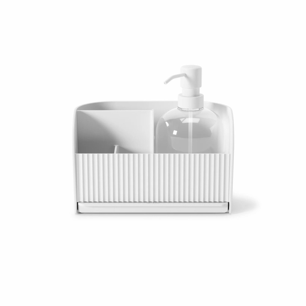 Diskbänksförvaring med diskmedelspump, UMBRA SLING SINK CADDY, 17 x 21 x H 18 cm, Vit i gruppen Förvaring / Köksförvaring / Diskställ och diskbänk hos SmartaSaker.se (40399)