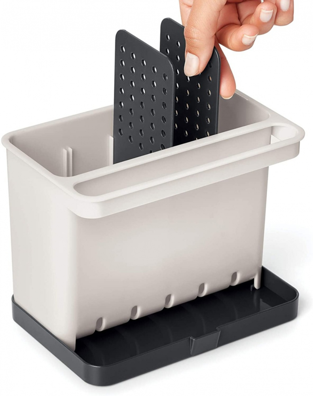 Diskbänksförvaring, PARA EL FREGADERO, 17 x 11,5 x H 13,5 cm, Vit / Grå i gruppen Förvaring / Köksförvaring / Diskställ och diskbänk hos SmartaSaker.se (40402)