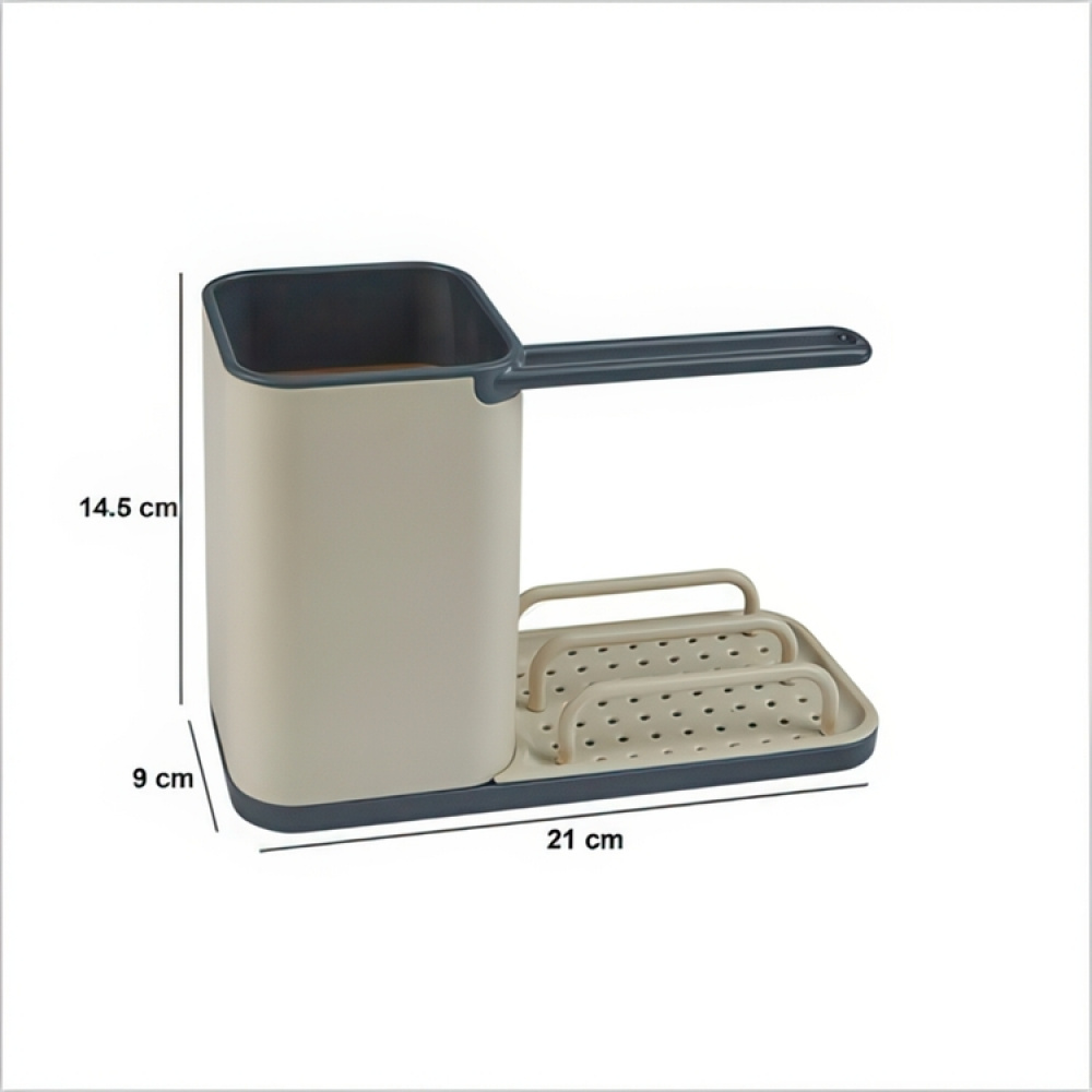 Diskbänksförvaring, NEO 3 IN 1, 21 x 9 x H14,5 cm, Beige / Grey i gruppen Förvaring / Köksförvaring / Diskställ och diskbänk hos SmartaSaker.se (40404)