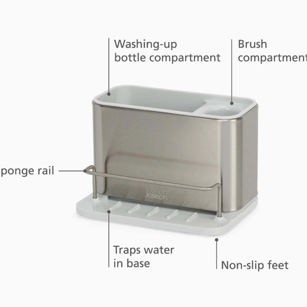 Diskbänksförvaring, SURFACES STAINLESS STEEL SINK CADDY, Joseph Joseph, Silver / Ljusgrå i gruppen Förvaring / Köksförvaring / Diskställ och diskbänk hos SmartaSaker.se (40411)