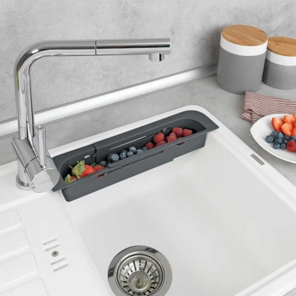 Diskbänksförvaring, Över diskho, SINK CADDY, 35,5 ~ 49,4 x 8,5 x H 5,5 cm, Mörkgrå i gruppen Förvaring / Köksförvaring / Diskställ och diskbänk hos SmartaSaker.se (40412)