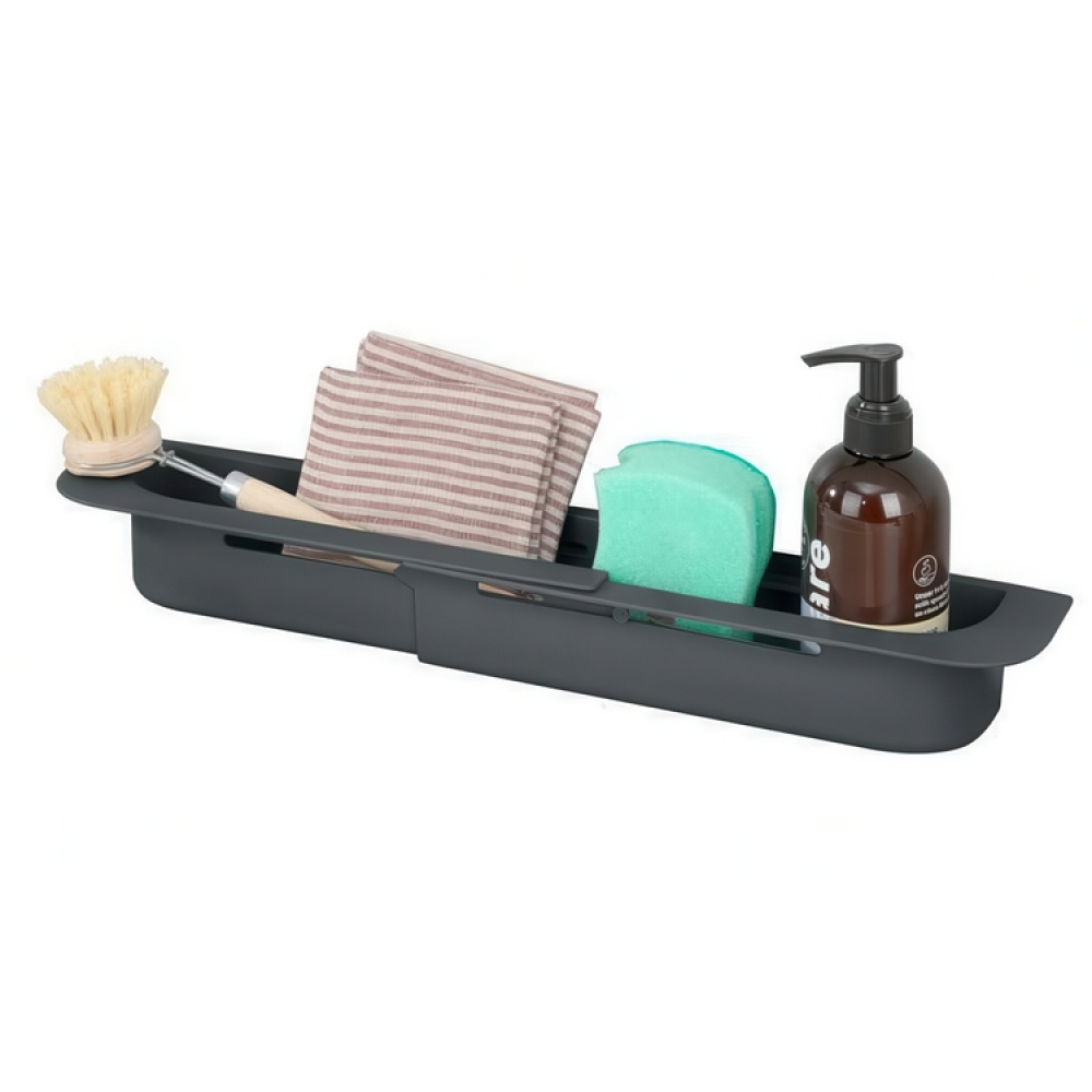 Diskbänksförvaring, Över diskho, SINK CADDY, 35,5 ~ 49,4 x 8,5 x H 5,5 cm, Mörkgrå i gruppen Förvaring / Köksförvaring / Diskställ och diskbänk hos SmartaSaker.se (40412)