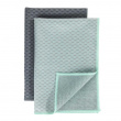 Diskhanddukar för Glas, 2 st, MIKO GLASS TOWELS, 40 x H 60 cm, Grå / Turkos Diskhanddukar för Glas, 2 st, MIKO GLASS TOWELS, 40 x H 60 cm, Grå / Turkos