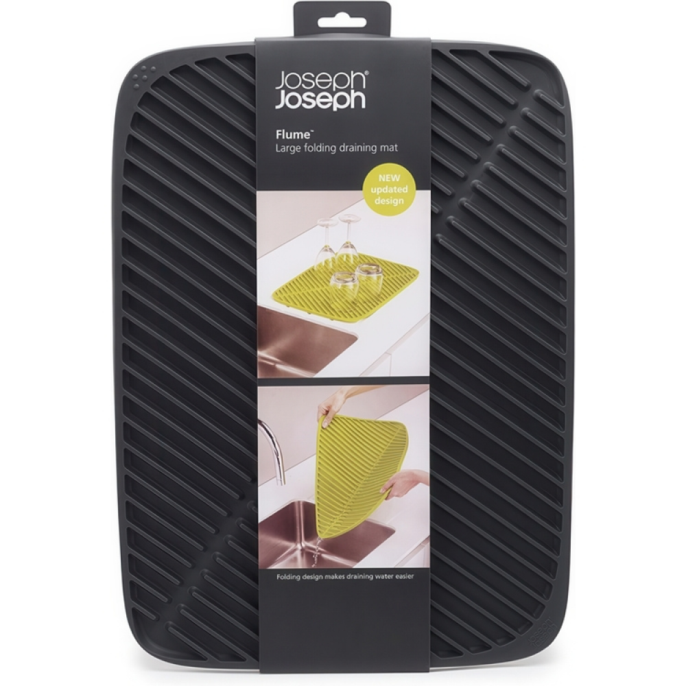Diskmatta, FLUME LARGE FOLDING DRAINING MAT, 31,5 x 43,5 cm, Joseph Joseph, Mörkgrå i gruppen Förvaring / Köksförvaring / Diskställ och diskbänk hos SmartaSaker.se (40420)