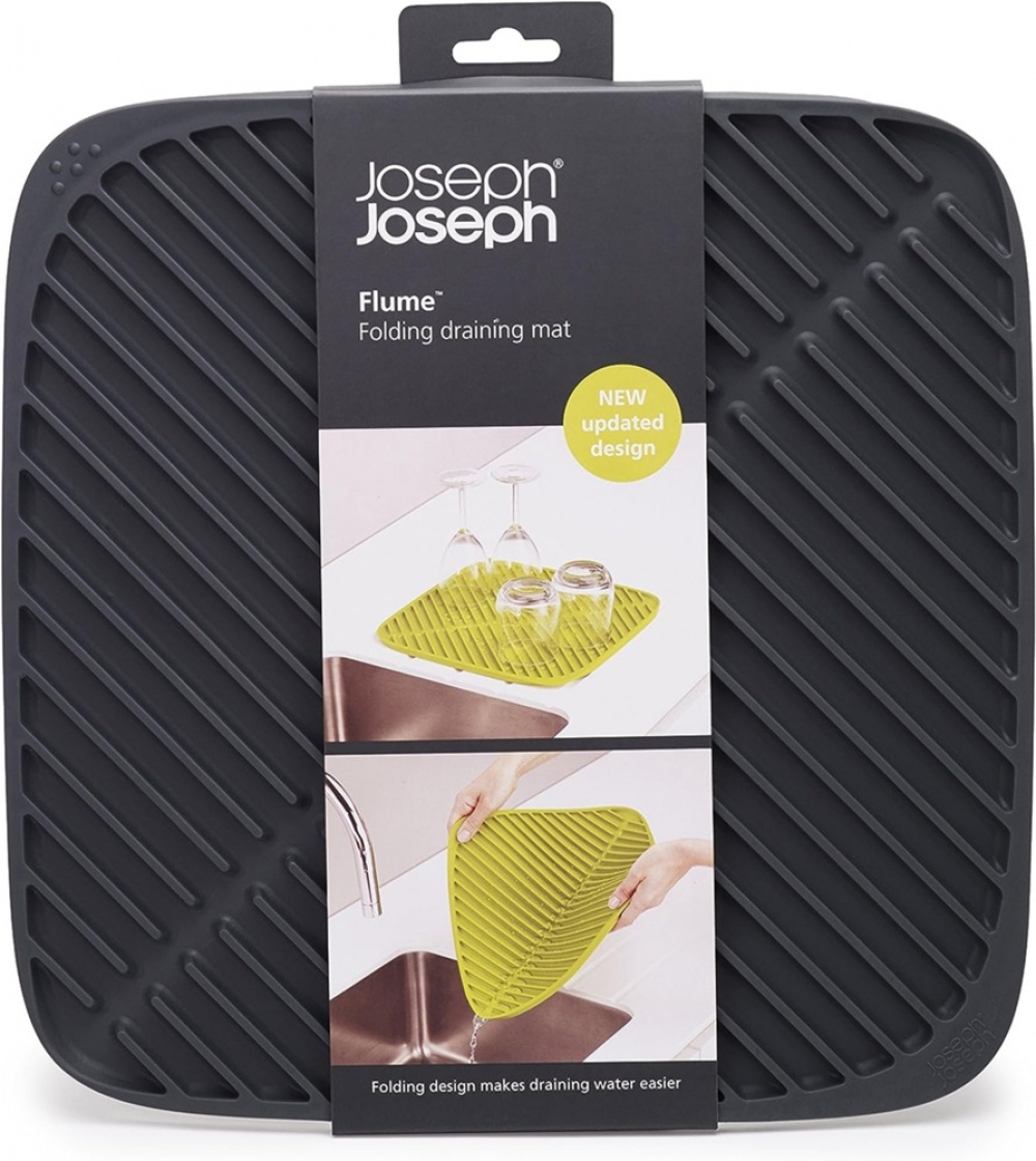 Diskmatta, FLUME SMALL FOLDING DRAINING MAT, 31,5 x 31,5 cm, Joseph Joseph, Mörkgrå i gruppen Förvaring / Köksförvaring / Diskställ och diskbänk hos SmartaSaker.se (40421)