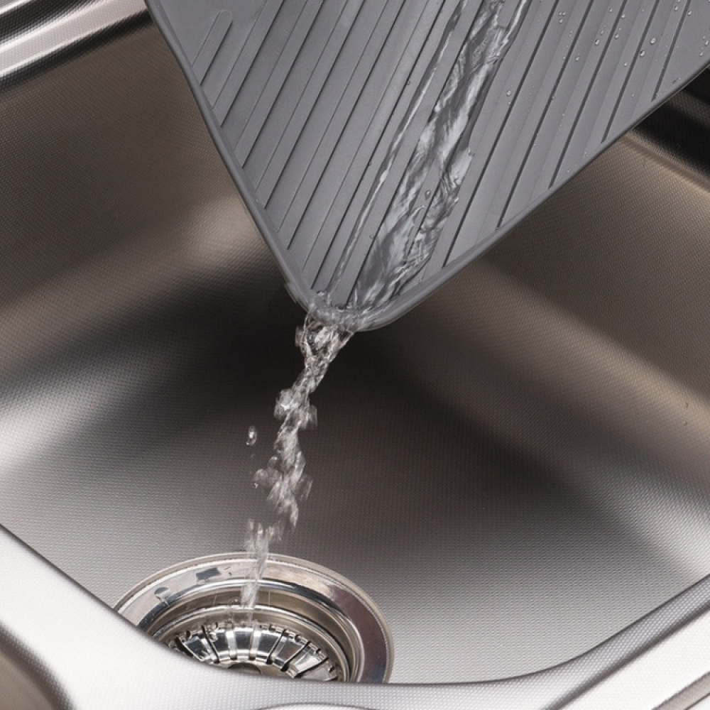 Diskmatta, med kanter, RECTANGULAR DRAINING MAT 40.5 x 30.5 cm Grå i gruppen Förvaring / Köksförvaring / Diskställ och diskbänk hos SmartaSaker.se (40422)