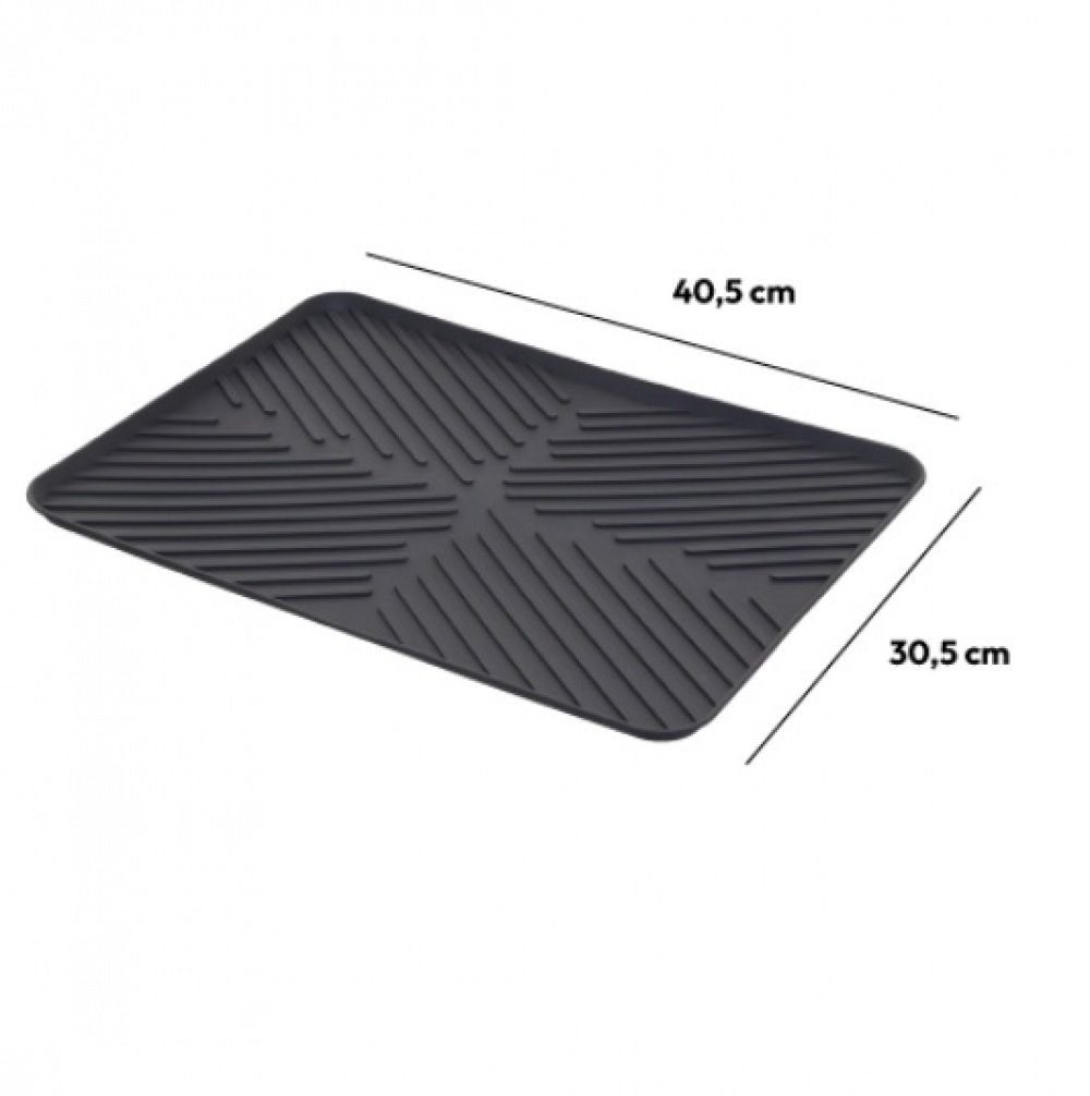 Diskmatta, med kanter, RECTANGULAR DRAINING MAT 40.5 x 30.5 cm Grå i gruppen Förvaring / Köksförvaring / Diskställ och diskbänk hos SmartaSaker.se (40422)