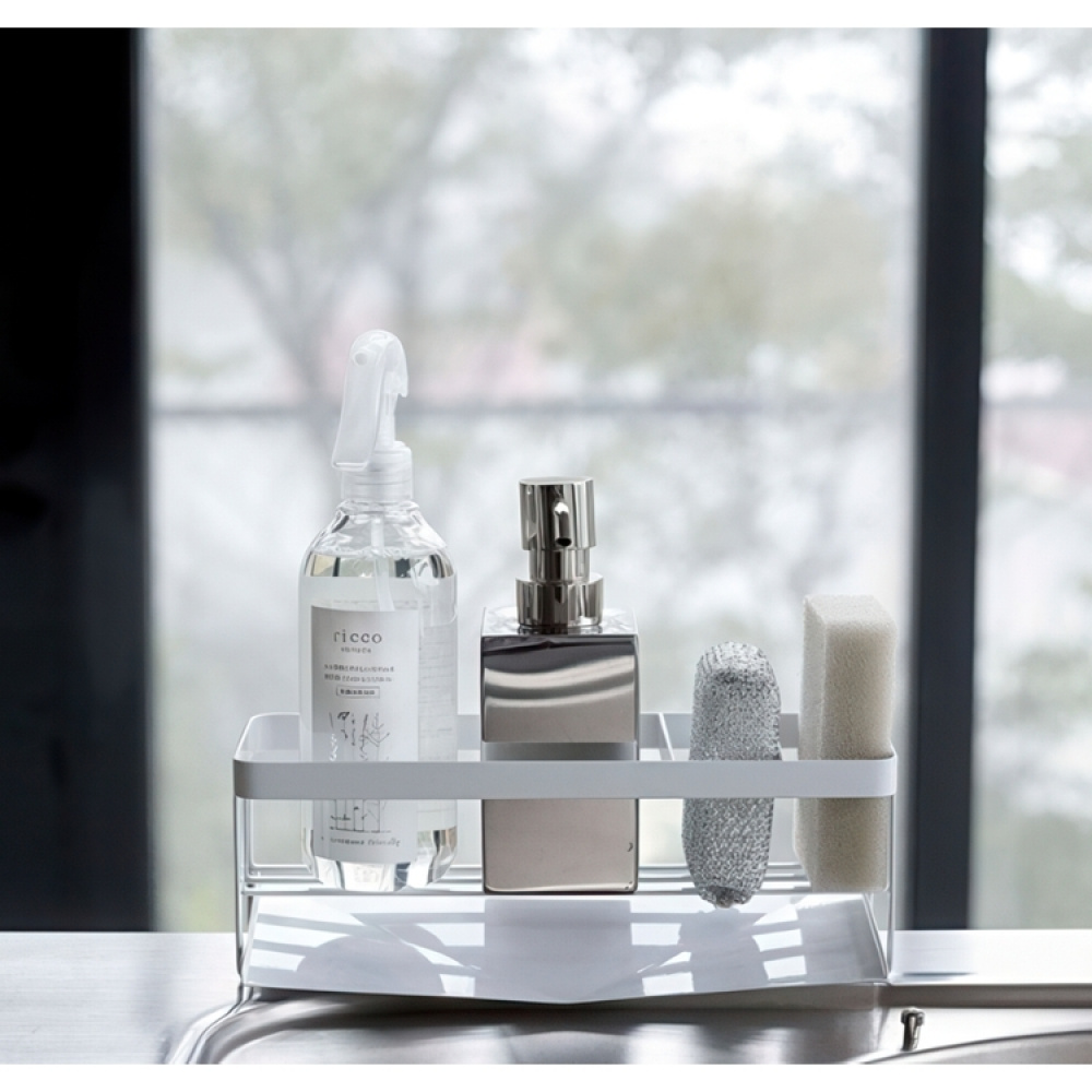 Diskmedel & svamphållare i metall, TOWER SINK ORGANISER, Yamazaki, Vit i gruppen Förvaring / Köksförvaring / Diskställ och diskbänk hos SmartaSaker.se (40424)