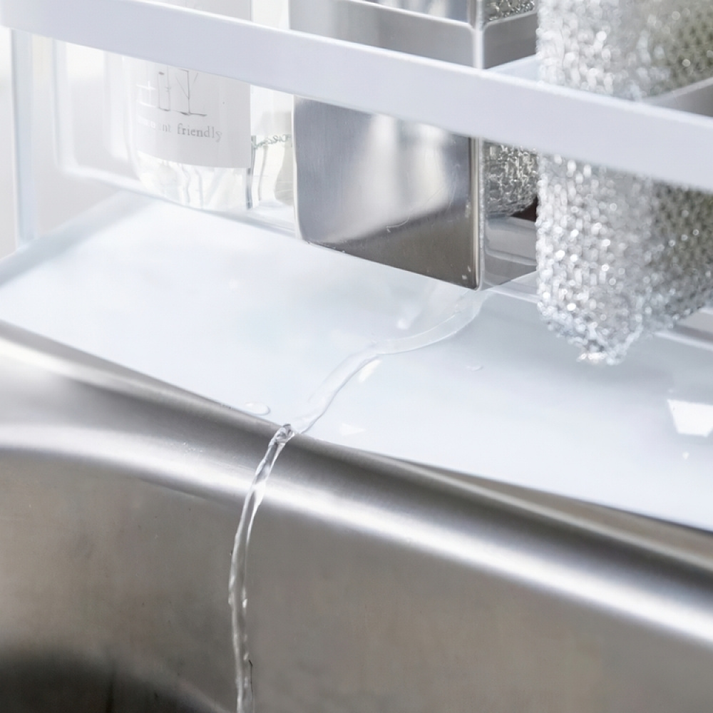 Diskmedel & svamphållare i metall, TOWER SINK ORGANISER, Yamazaki, Vit i gruppen Förvaring / Köksförvaring / Diskställ och diskbänk hos SmartaSaker.se (40424)