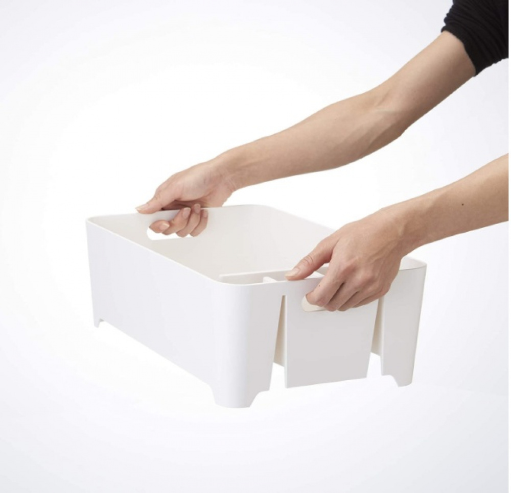 Diskställ / Balja TOWER COMPACT, 38 x 24 x H 13 cm, Yamazaki, Vit i gruppen Förvaring / Köksförvaring / Diskställ och diskbänk hos SmartaSaker.se (40435)