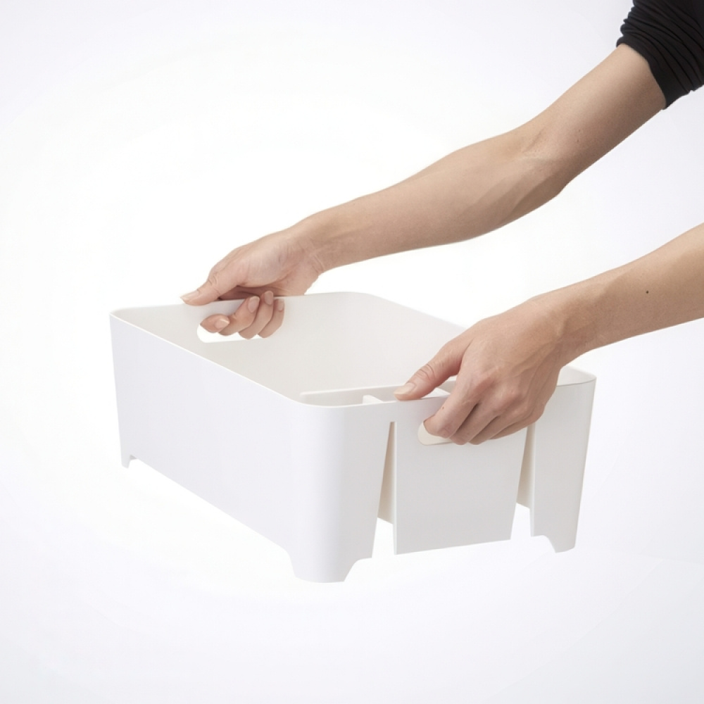 Diskställ / Balja TOWER COMPACT, 38 x 24 x H 13 cm, Yamazaki, Vit i gruppen Förvaring / Köksförvaring / Diskställ och diskbänk hos SmartaSaker.se (40435)