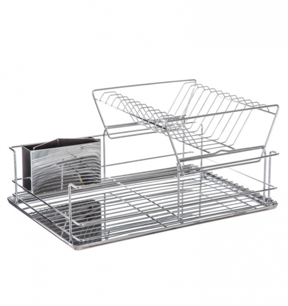 Diskställ i rostfritt stål, bestickkorg, INOX, 47 x 33 x H 23 cm, Silver i gruppen Förvaring / Köksförvaring / Diskställ och diskbänk hos SmartaSaker.se (40437)
