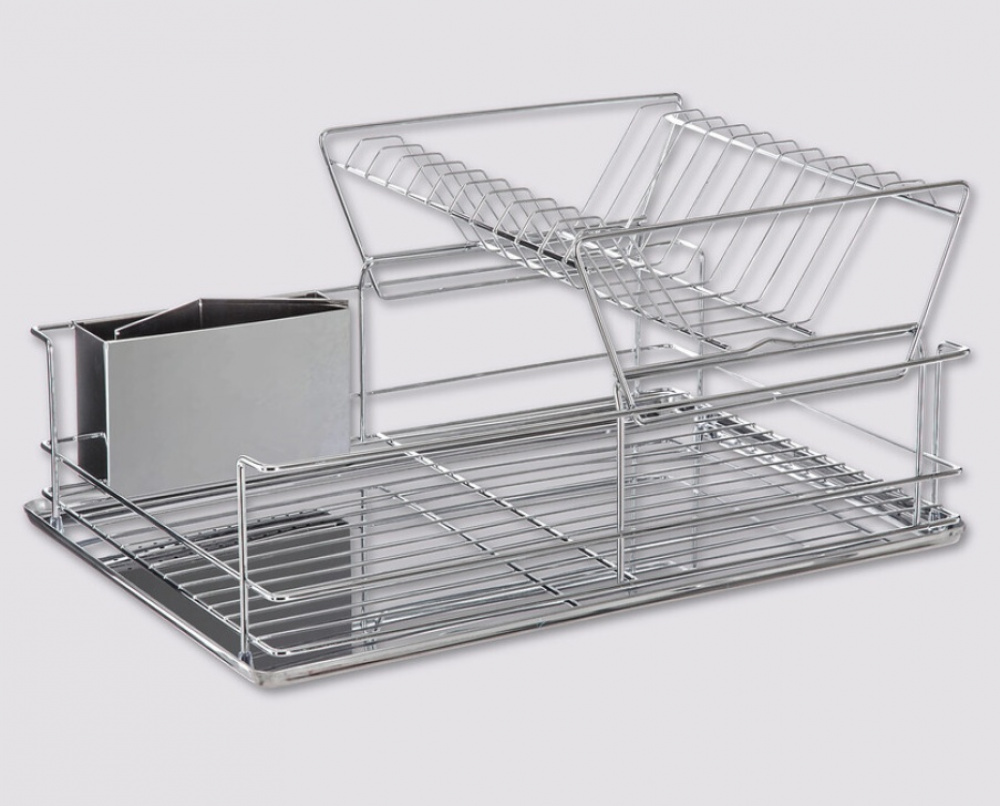Diskställ i rostfritt stål, bestickkorg, INOX, 47 x 33 x H 23 cm, Silver i gruppen Förvaring / Köksförvaring / Diskställ och diskbänk hos SmartaSaker.se (40437)