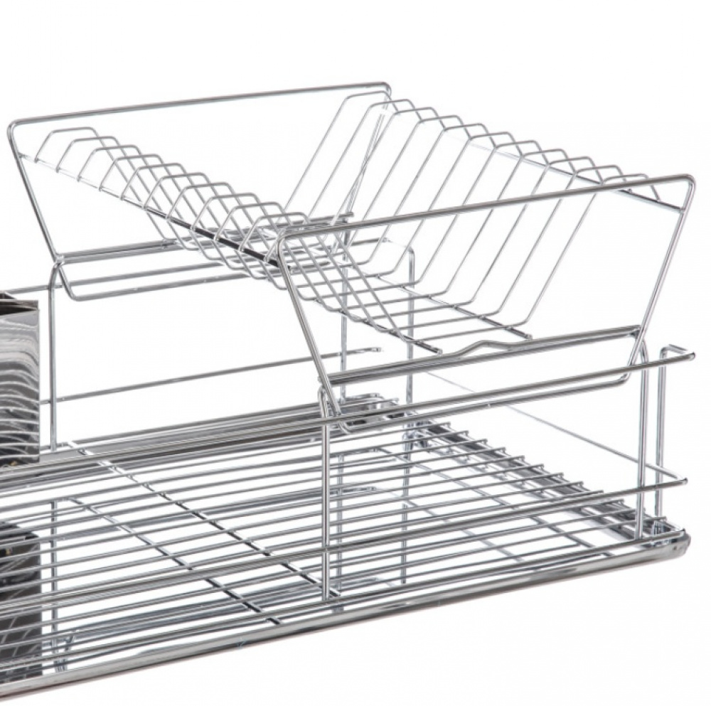 Diskställ i rostfritt stål, bestickkorg, INOX, 47 x 33 x H 23 cm, Silver i gruppen Förvaring / Köksförvaring / Diskställ och diskbänk hos SmartaSaker.se (40437)