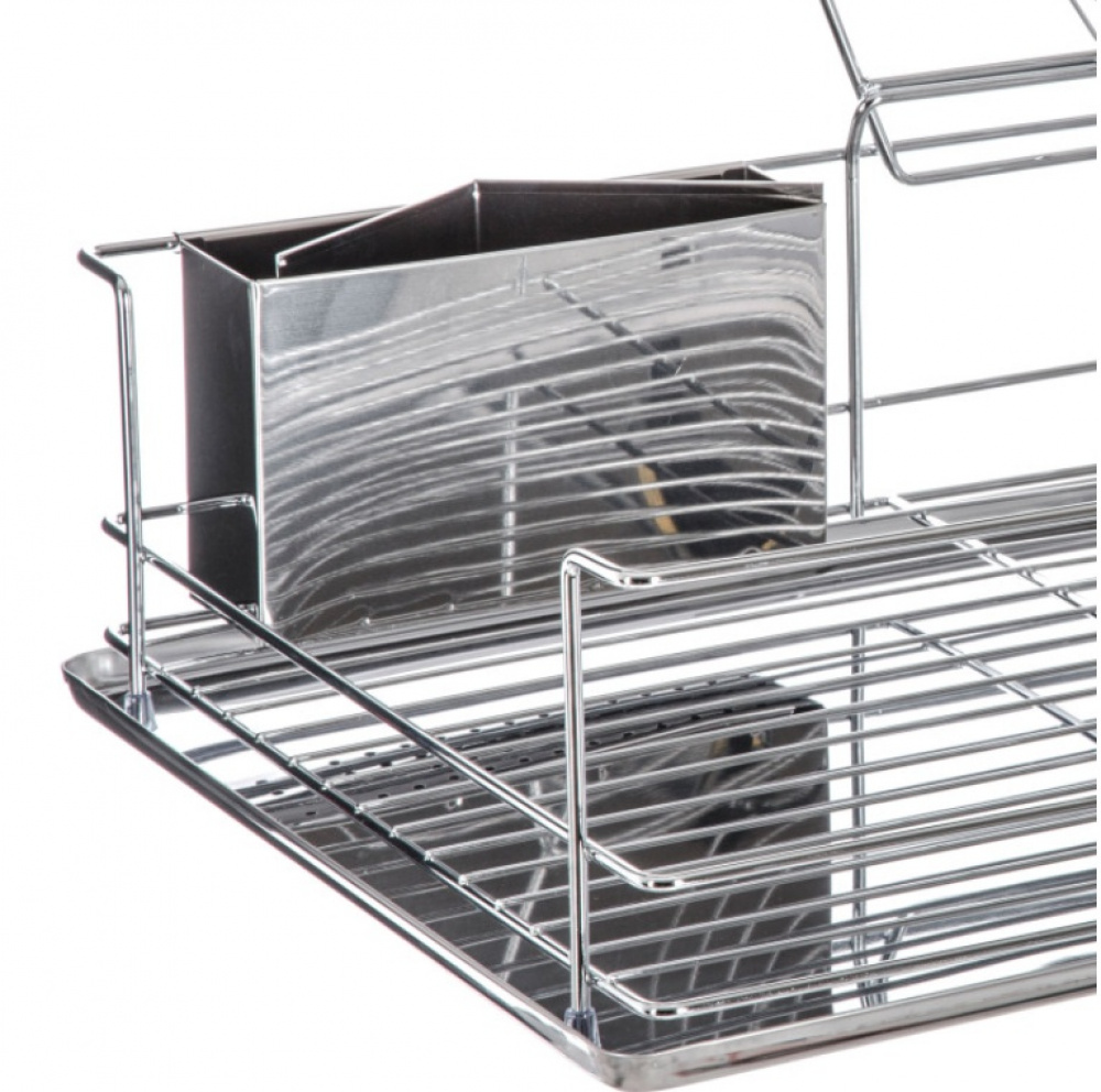 Diskställ i rostfritt stål, bestickkorg, INOX, 47 x 33 x H 23 cm, Silver i gruppen Förvaring / Köksförvaring / Diskställ och diskbänk hos SmartaSaker.se (40437)