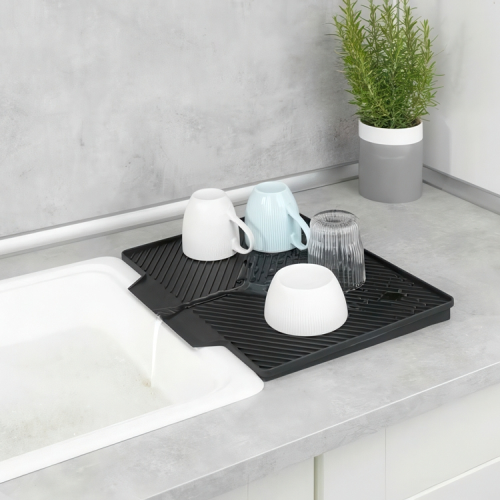 Diskställ med Avrinningsbricka, NELIA, 34 x 40 x H 25 cm, Svart i gruppen Förvaring / Köksförvaring / Diskställ och diskbänk hos SmartaSaker.se (40438)