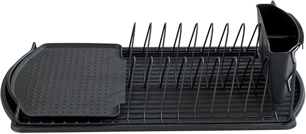 Diskställ med bestickkorg, Extra smal, BASIC, 47,5 x 26,5 x H11 cm, Svart i gruppen Förvaring / Köksförvaring / Diskställ och diskbänk hos SmartaSaker.se (40440)