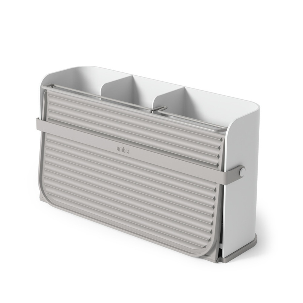 Diskställ med diskmatta, Plats sparande, SLING DISH RACK, Umbra, Grå / Vit i gruppen Förvaring / Köksförvaring / Diskställ och diskbänk hos SmartaSaker.se (40446)