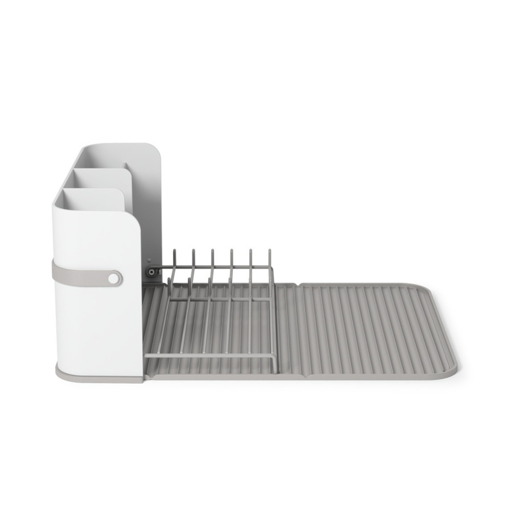 Diskställ med diskmatta, Plats sparande, SLING DISH RACK, Umbra, Grå / Vit i gruppen Förvaring / Köksförvaring / Diskställ och diskbänk hos SmartaSaker.se (40446)