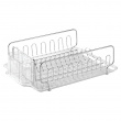Diskställ med droppbricka, FORMA DISH DRAINER, 34 x 43 x H13 cm, Silver / Klar Diskställ med droppbricka, FORMA DISH DRAINER, 34 x 43 x H13 cm, Silver / Klar