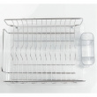 Diskställ med droppbricka, FORMA DISH DRAINER, 34 x 43 x H13 cm, Silver / Klar Diskställ med droppbricka, FORMA DISH DRAINER, 34 x 43 x H13 cm, Silver / Klar