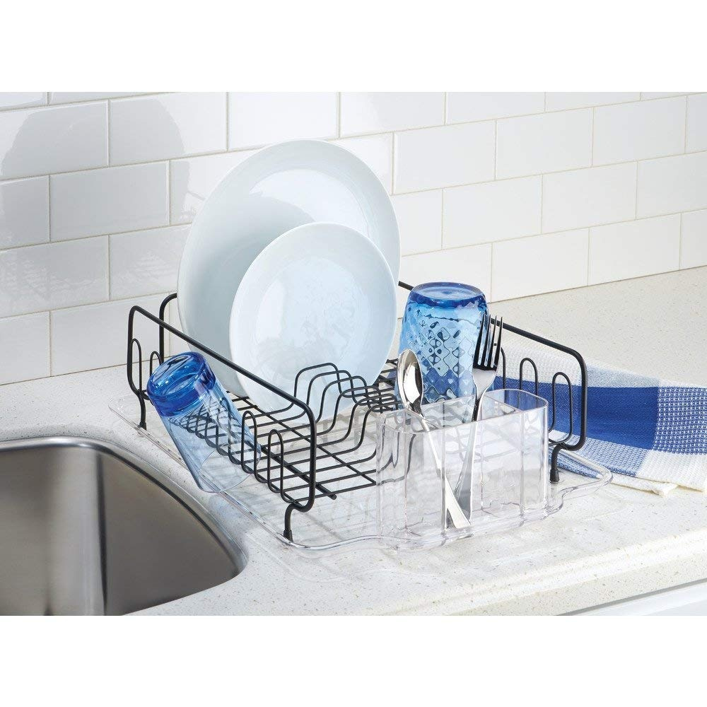 Diskställ med droppbricka, FORMA DISH DRAINER, Matt svart / Klar i gruppen Förvaring / Köksförvaring / Diskställ och diskbänk hos SmartaSaker.se (40448)