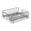 Diskställ med droppbricka, FORMA DISH DRAINER, Matt svart / Klar Diskställ med droppbricka, FORMA DISH DRAINER, Matt svart / Klar