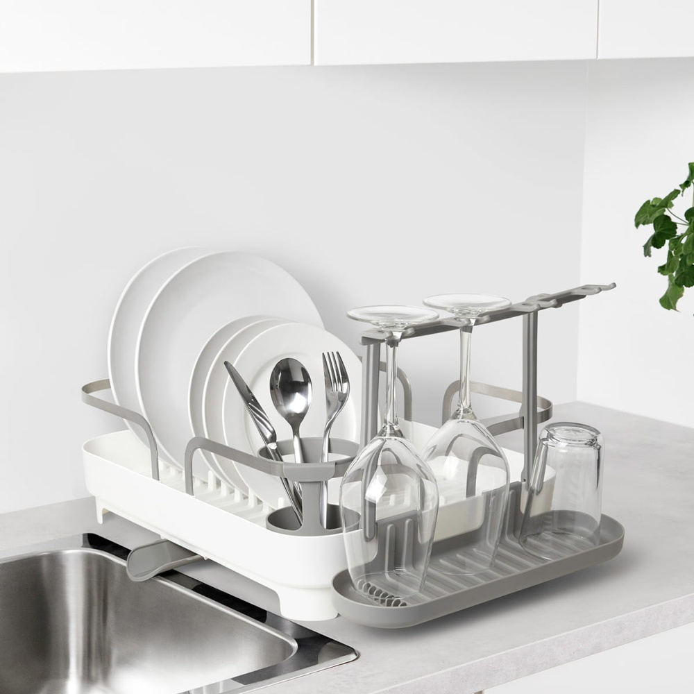 Diskställ med vinglashållare, HOLSTER DISH RACK, 42 x 34,5 x H15 cm, Umbra i gruppen Förvaring / Köksförvaring / Diskställ och diskbänk hos SmartaSaker.se (40450)