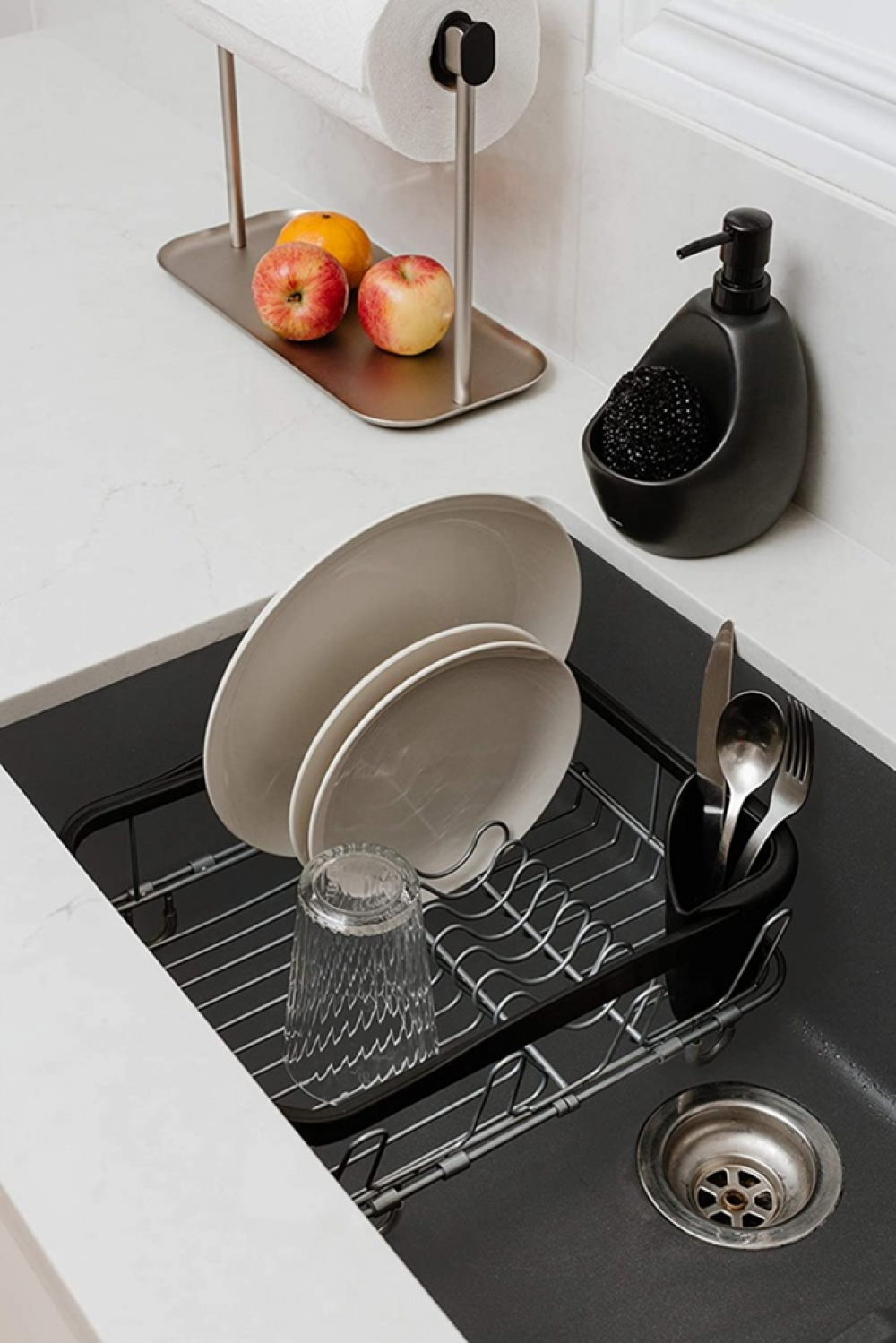 Diskställ, Över Diskho, SINKIN MULTI-USE, 36,5 x 29 x H14 cm, Umbra, Svart / silver i gruppen Förvaring / Köksförvaring / Diskställ och diskbänk hos SmartaSaker.se (40452)