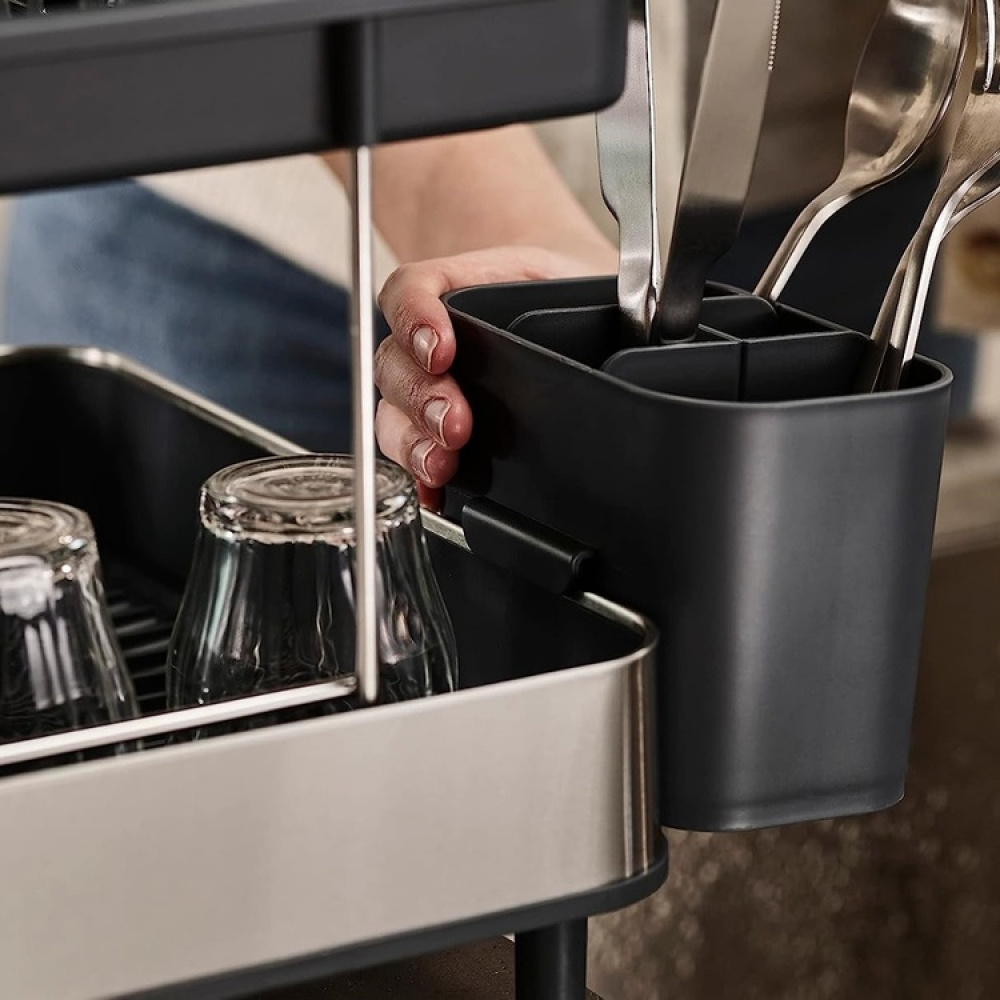 Diskställ, 2-våningar, EXCEL STEEL 2-TIER, 46,5 x 31,5 x H 32 cm, Joseph Joseph, Silver / Mörkgrå i gruppen Förvaring / Köksförvaring hos SmartaSaker.se (40454)