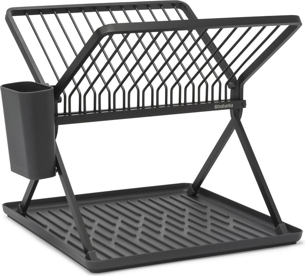 Diskställ, BRABANTIA COMPACT FOLDABLE DISH RACK, 33 x 37 x H 31,5 cm, Mörkgrå i gruppen Förvaring / Köksförvaring hos SmartaSaker.se (40455)
