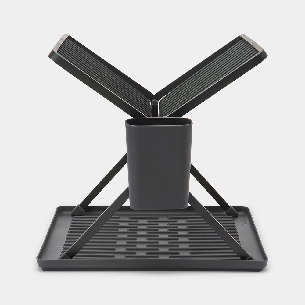 Diskställ, BRABANTIA COMPACT FOLDABLE DISH RACK, 33 x 37 x H 31,5 cm, Mörkgrå i gruppen Förvaring / Köksförvaring hos SmartaSaker.se (40455)
