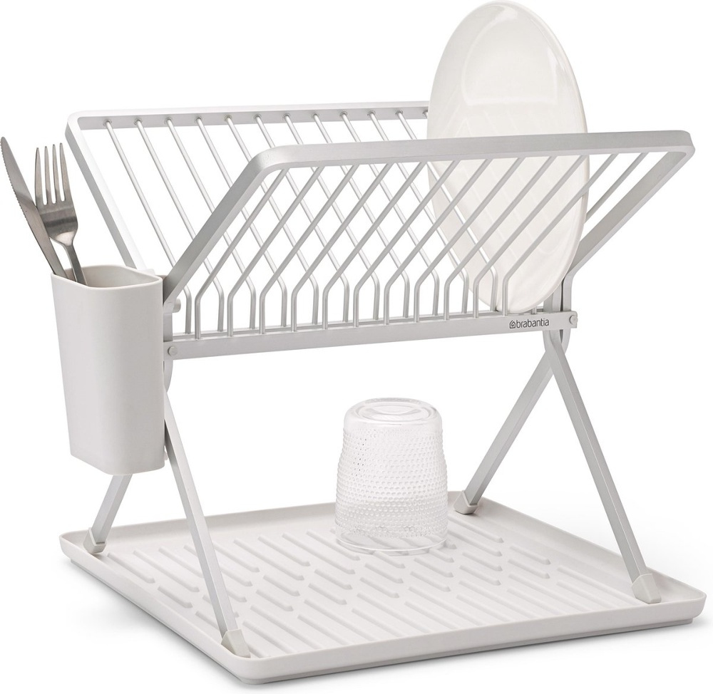Diskställ, BRABANTIA COMPACT FOLDABLE DISH RACK, 33 x 37 x H 31,5 cm, Ljusgrå i gruppen Förvaring / Köksförvaring / Diskställ och diskbänk hos SmartaSaker.se (40456)