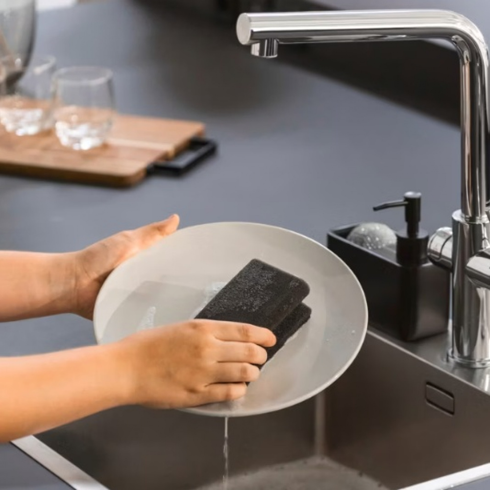 Disksvampar, stora och kraftiga, 2 st, STRONG CLEANING SPONGES, Grå i gruppen Förvaring / Städförvaring och sopsortering / Städtrasor och borstar hos SmartaSaker.se (40465)