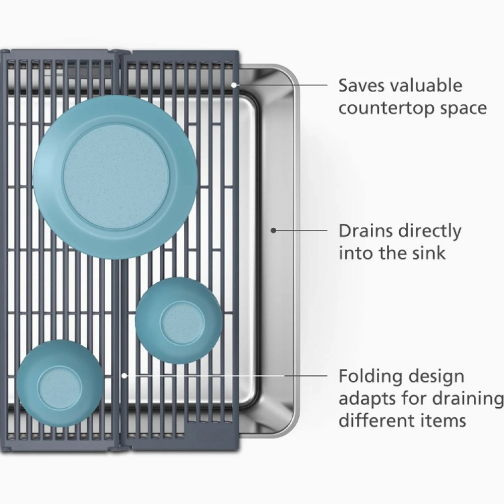 Diskunderlägg, över diskho, PLATFORM SINK DRAINER, Joseph Joseph, Grå i gruppen Förvaring / Köksförvaring / Diskställ och diskbänk hos SmartaSaker.se (40469)