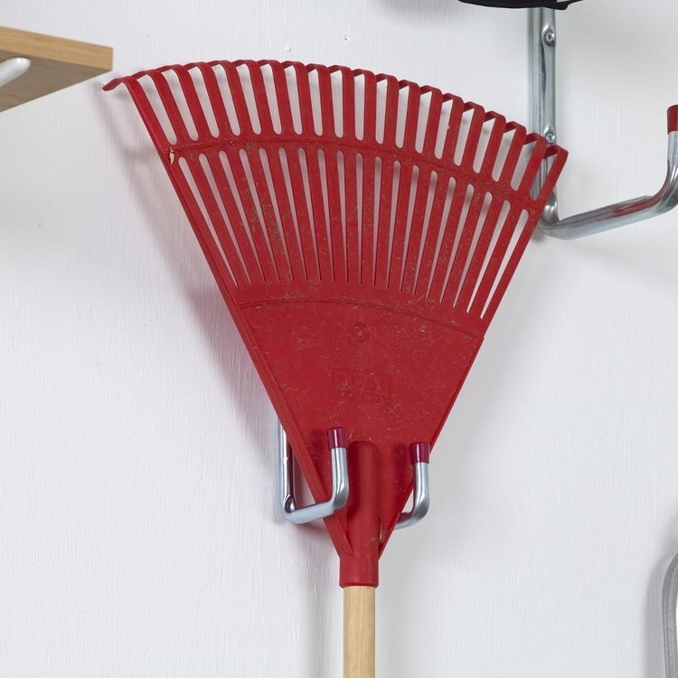 Dubbel Redskapskrok, Böjd, 7cm, HABO 8527, Silver / Röd i gruppen Förvaring / Förråd- och garageförvaring / Redskapshållare hos SmartaSaker.se (40483)